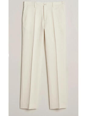 Filippa K Straight Linen Trousers in Bone White, Size 54, $380, NWT, #147